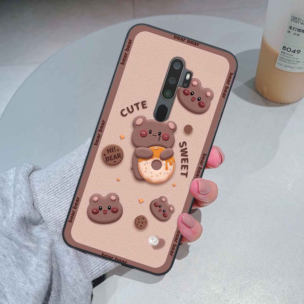 Ốp Oppo A5 2020 / A9 2020 bear brick, gấu đáng yêu, dễ thương