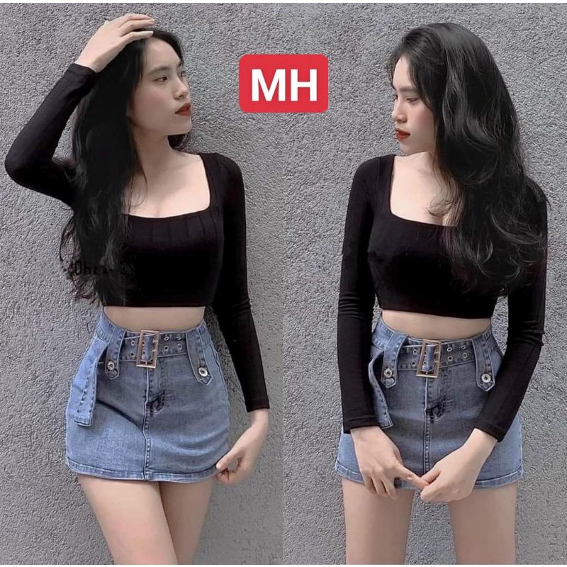 Váy Jeans chữ A kèm thắt lưng Sành Điệu CAO CẤP.