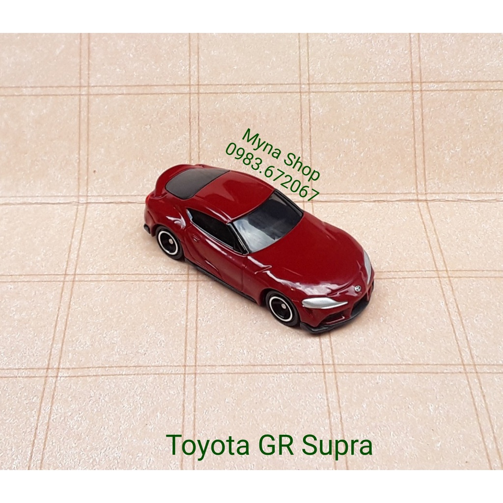 Đồ chơi mô hình tĩnh xe tomica không hộp, Toyota GR Supra, màu đỏ