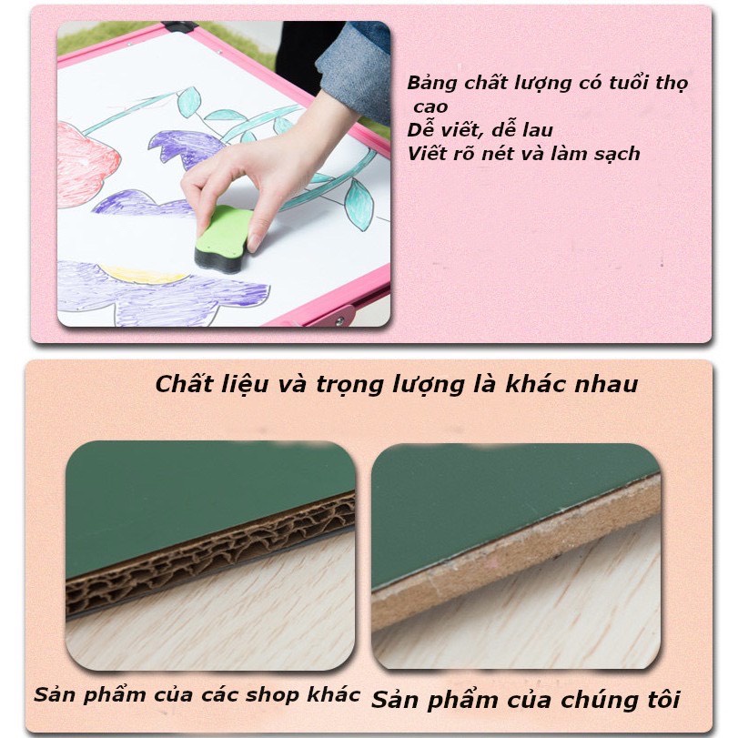 Bảng vẽ hai mặt đa năng giúp bé thông minh hơn trong giáo dục có từ tính, xóa dễ dàng, không bám bụi