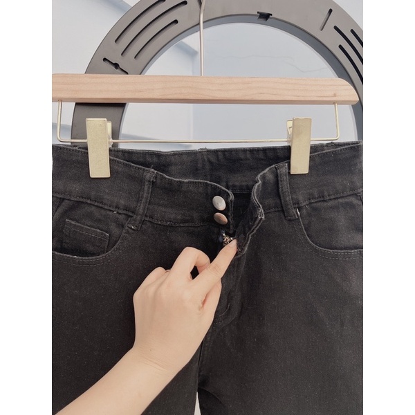 Quần jean ống loe bigsize nữ lưng cao,quần bò cạp cao trơn co giãn Lumisa