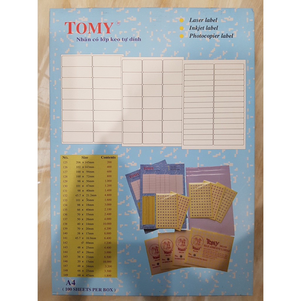 Decal nhãn dán Tomy A4 tự dính 100k/tập (size: 131 (20 tập), 134 (1 tập), 141 (5 tập), 142, (2 tập) 146 (8