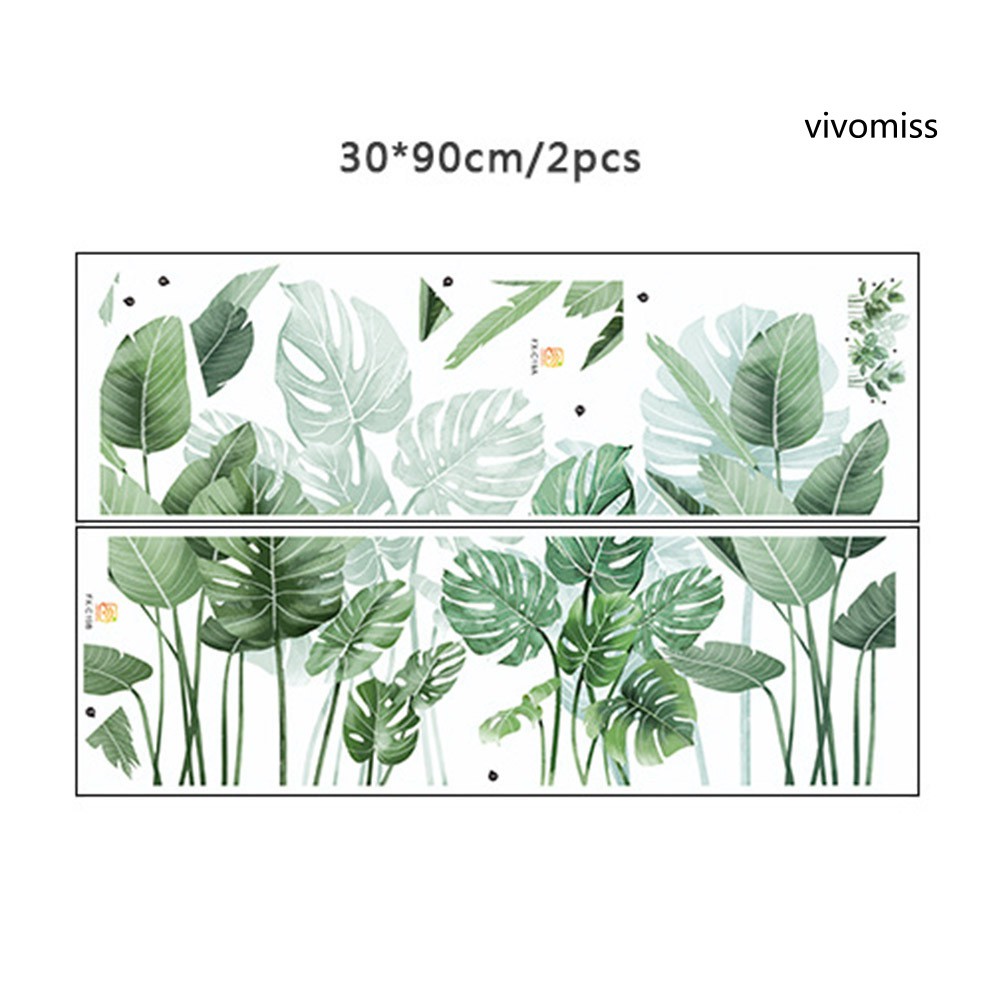 Miếng Dán Tường Trang Trí Phòng Khách Hình Lá Monstera DIY