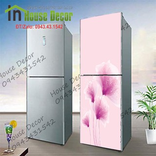 Giấy dán tủ lạnh ♥️ FREESHIP ♥️ GIẢM 5K KHI NHẬP [...] - Tranh trang trí Hoa 3D nền hồng - TL74