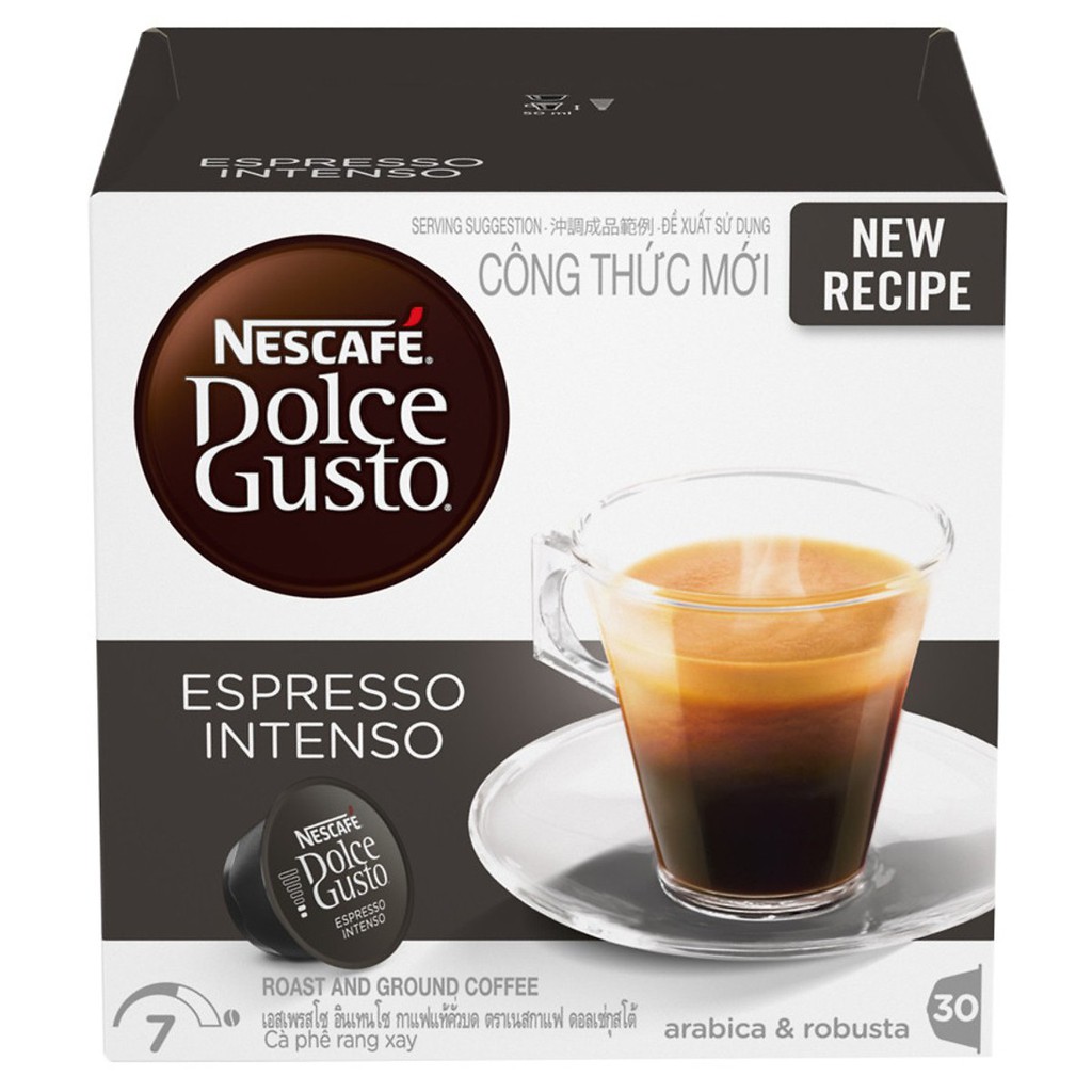 Hộp 16 Viên Nén Cà Phê Rang Xay Nescafe Dolce Gusto - Espresso Intenso (96g)