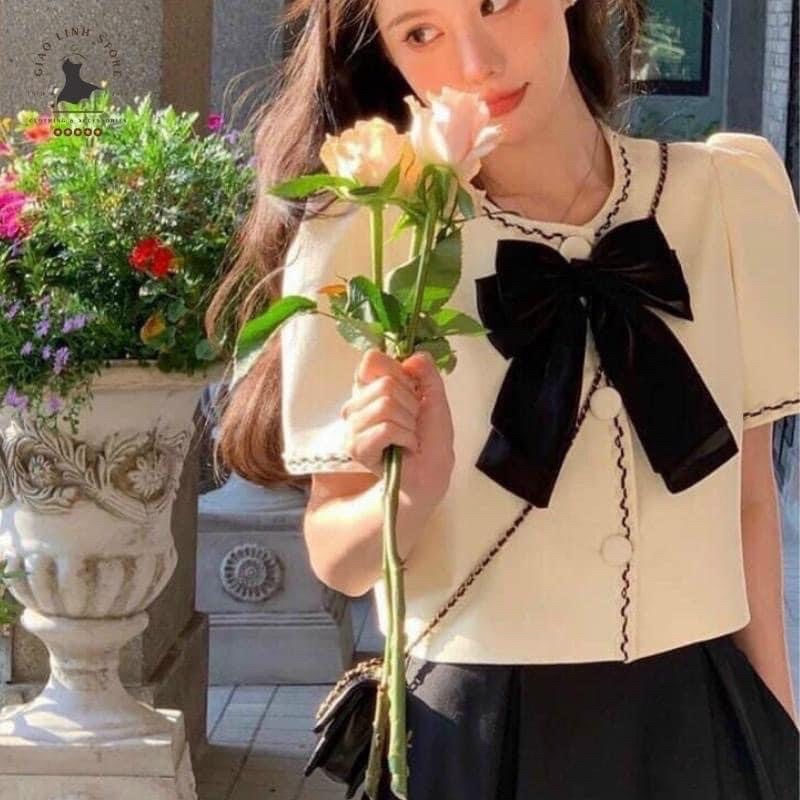 Bigsize 55-95kg sét áo nơ phối chân váy