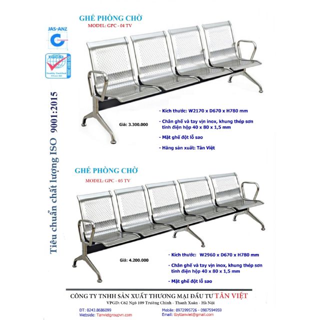 Ghế phòng chờ GPC-04TV, GPC-05Tv