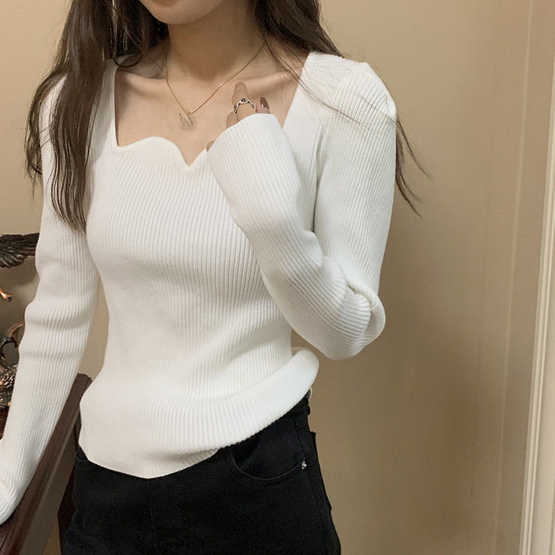 Áo Dệt Kim Màu Sắc Đơn Giản Quyến Rũ Cho Nữ