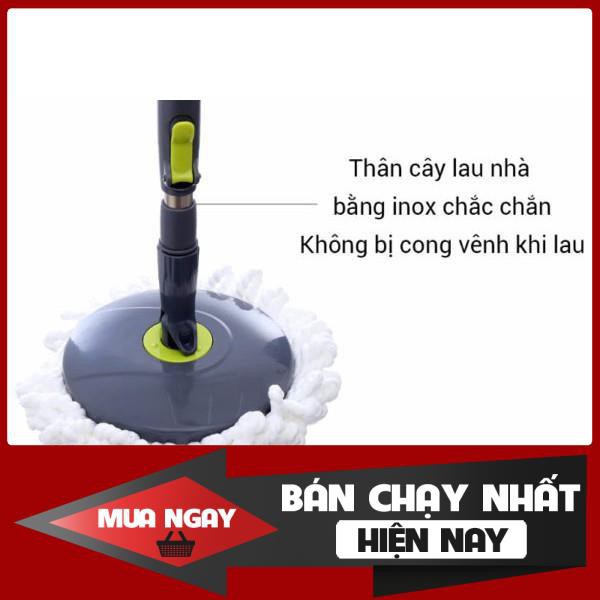 Bộ cây lau nhà xoay tay ettom lock&lock etm498 – kèm 2 bông lau cao cấp xoay 360 độ