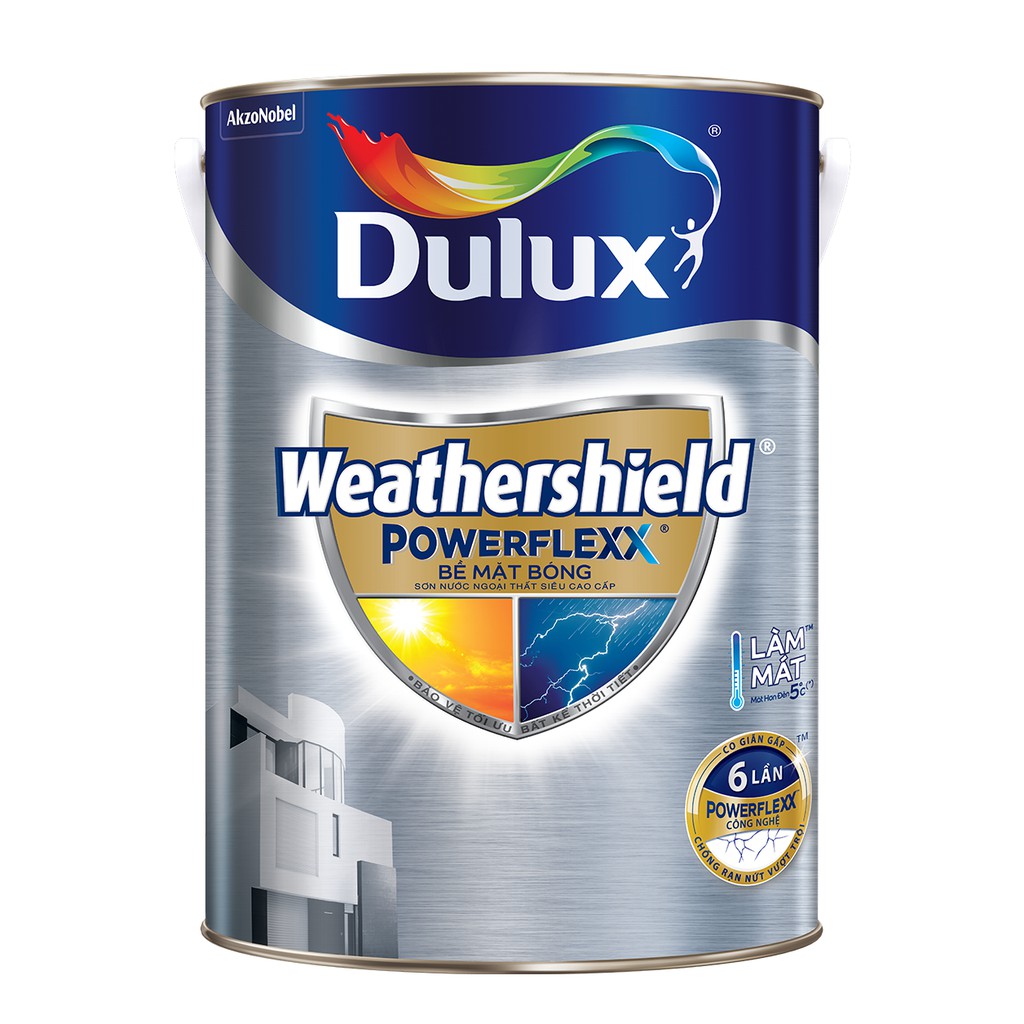 Sơn Ngoài Trời Dulux Weathershield Powerflexx GJ8 - Bề Mặt Bóng Hoặc Mờ – Thùng 5L