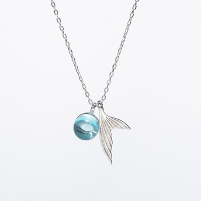 Thời Trang vòng cổ Mặt Đá Aquamarine