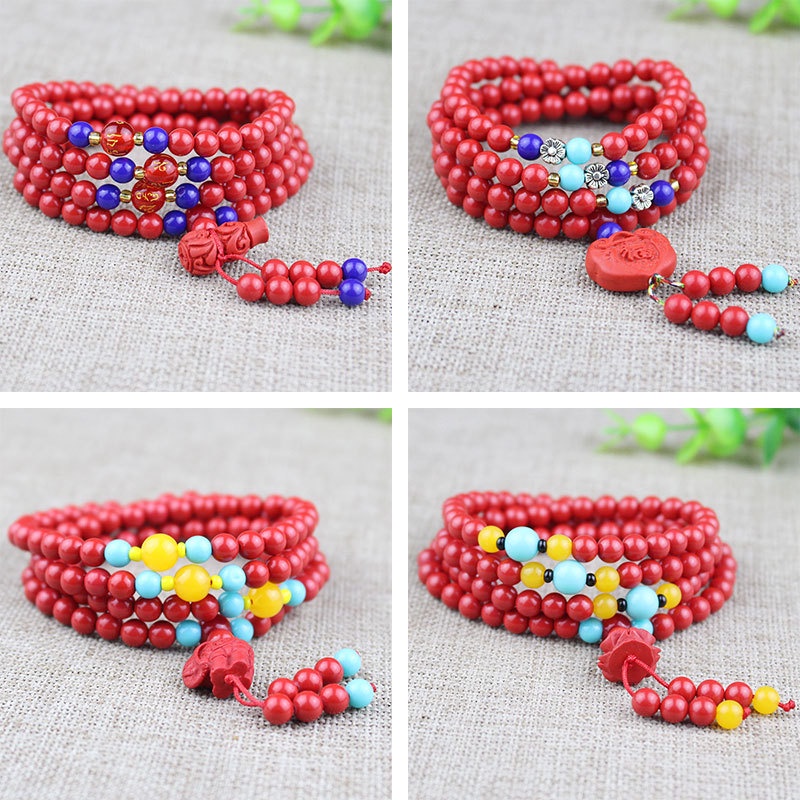 Vòng Tay Chuỗi 108 Hạt Màu Đỏ Hình Cung Hoàng Đạo Dành Cho Nam Và Nữ