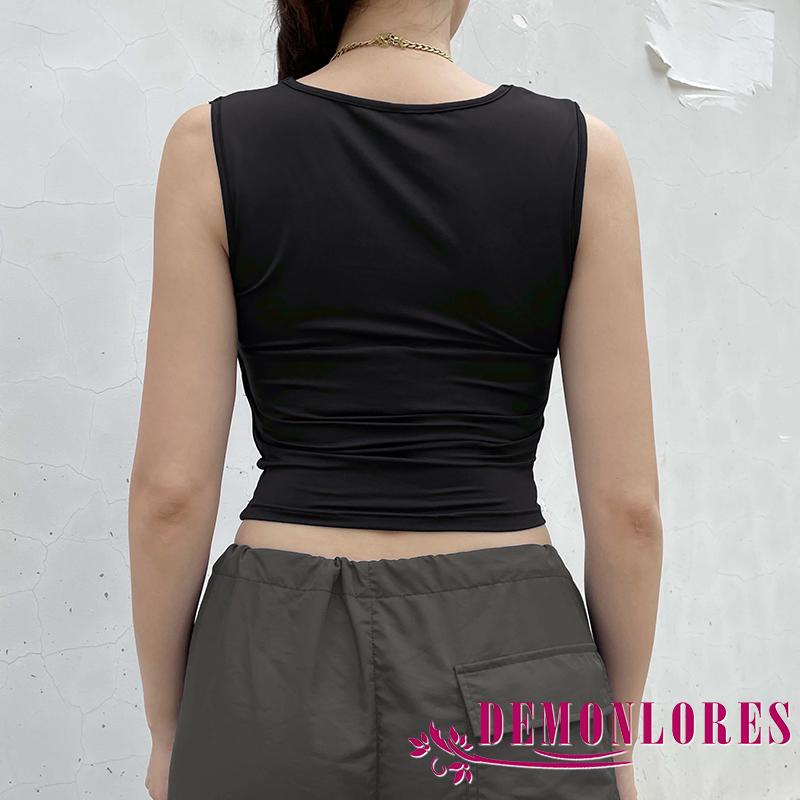 Áo Croptop Sát Nách Cổ Vuông Màu Sắc Thanh Lịch