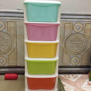 Tủ nhựa Việt Nhật 5 tầng có bánh xe, đa sắc màu