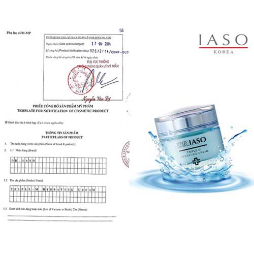 Kem Dưỡng Ẩm 3 Cấp Độ IASO DR IASO TRIPLE - M HYDRATING CREAM D08