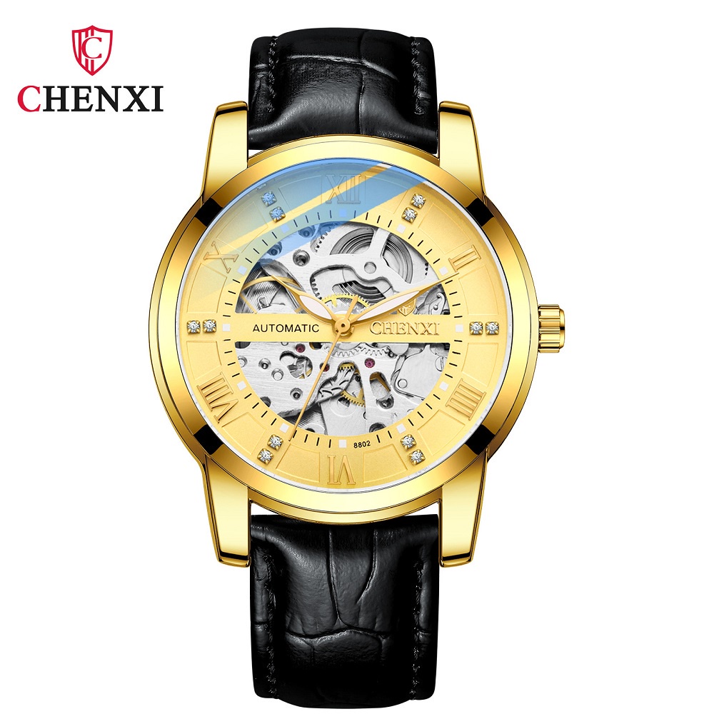 Đồng Hồ Cơ Tự Động Chexi Với Dây Đeo Da Chống Thấm Nước