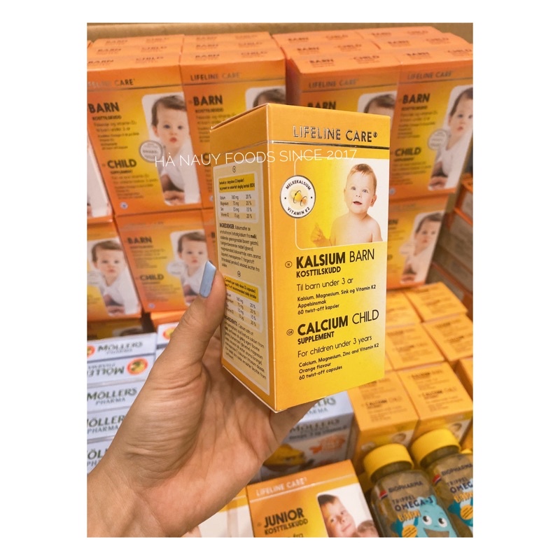 Canxi Sữa K2 + MK7 LIFELINE CARE Cho Bé Hộp 60 viên - Dầu Cá Kim Cương