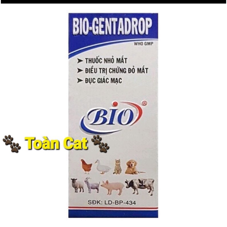 Nước nhỏ mắt cho chó mèo Bio - Gentadrop 10ml