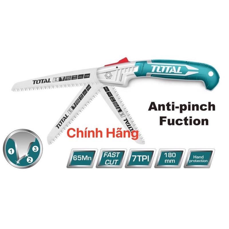 TOTAL Cưa tay dạng xếp 180mm THFSW18026 (Cam kết Chính Hãng 100%)