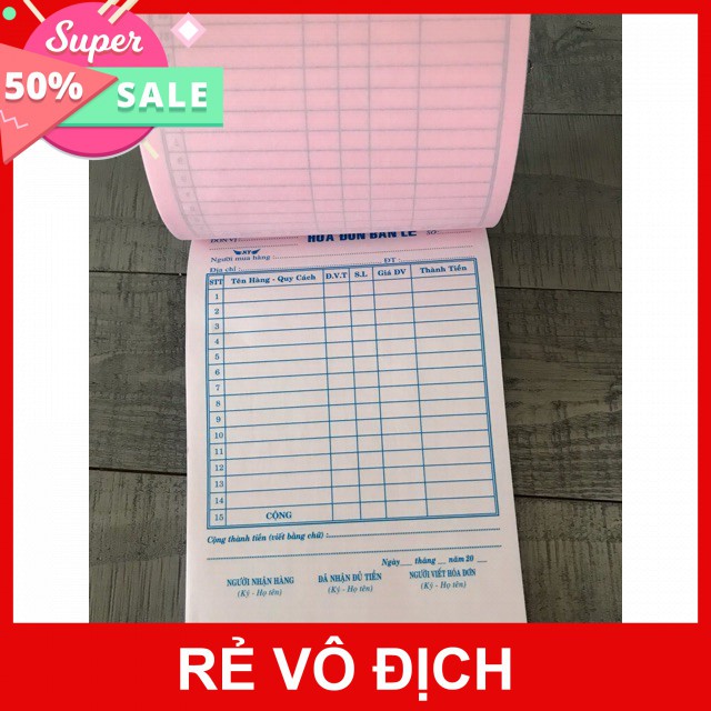 Hoá đơn bán lẻ 2 liên