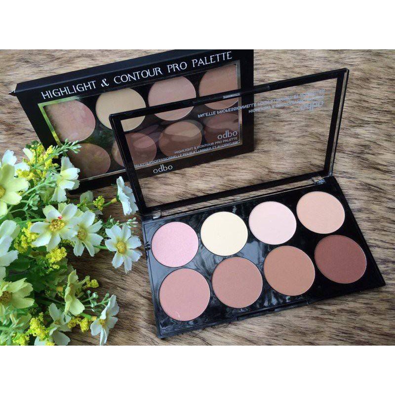Phấn tạo khối 8 màu ODBO Highlight và Contour Pro Palette - phấn tạo khối 8ô. | BigBuy360 - bigbuy360.vn