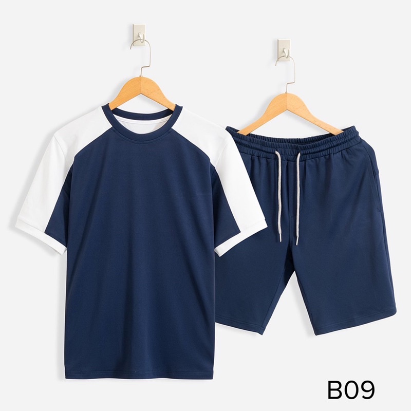 Bộ thể thao nam phối tay chất cá sấu polo mặc thoáng mát