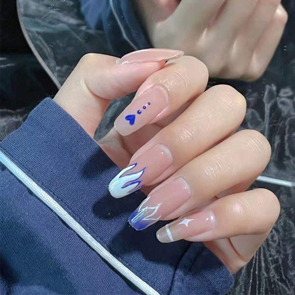 Hộp 24 Móng Tay Giả Múa Ba Lê Dài Dạng Nhấn