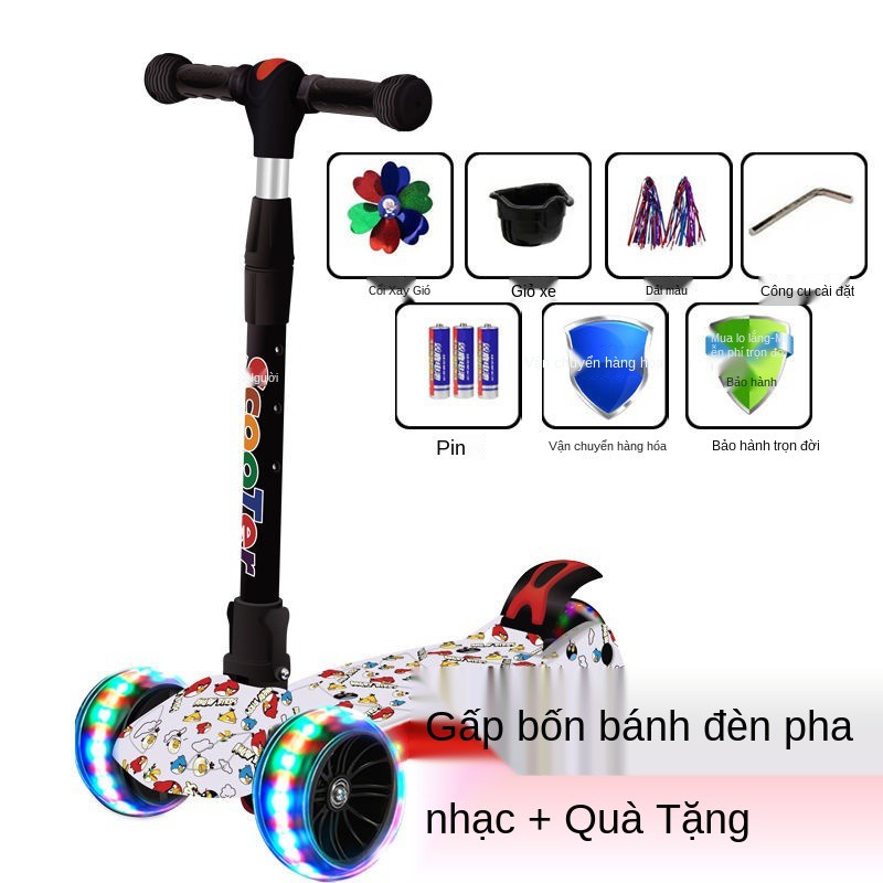 xe tay ga trẻ em 1-2-3-6-8-14 tuổi yo-yo ô tô bé trai và gái đơn