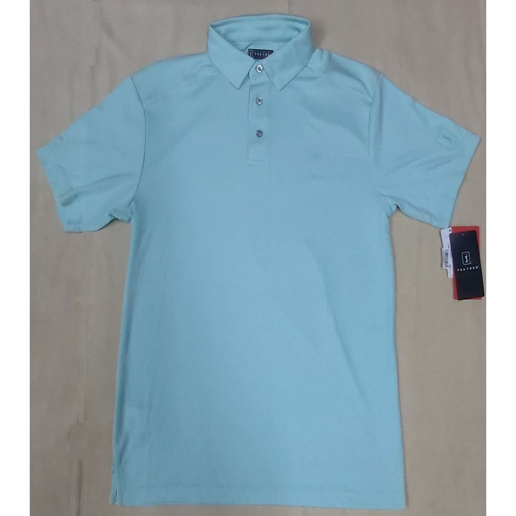 Áo thun nam tay ngắn cổ bẻ màu xanh hiệu PGA TOUR size S hàng hiệu mỹ