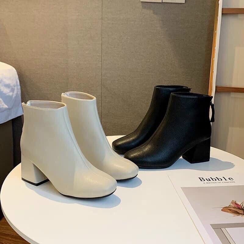 BOOT Da trơn gót vuông cao 5cm dễ phối đồ phong cách hàn quốc | BigBuy360 - bigbuy360.vn