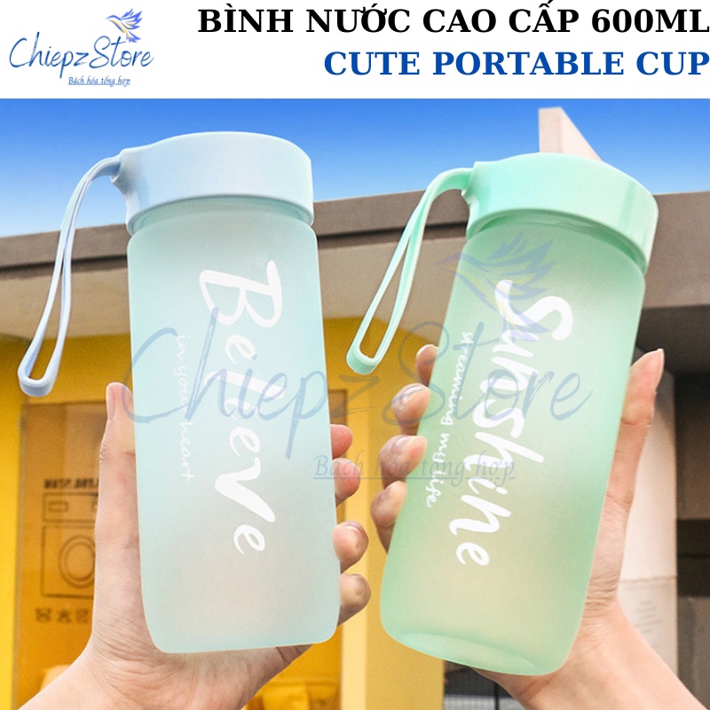 Bình nước Cute portable cup - Bình đựng nước cao cấp 600ml - BPA free