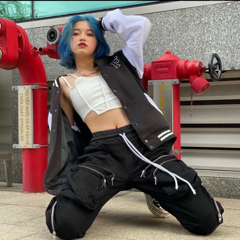 Áo khoác bomber phối tay in chữ Faceluia Áo khoác dù 2 lớp unisex nam nữ form đẹp