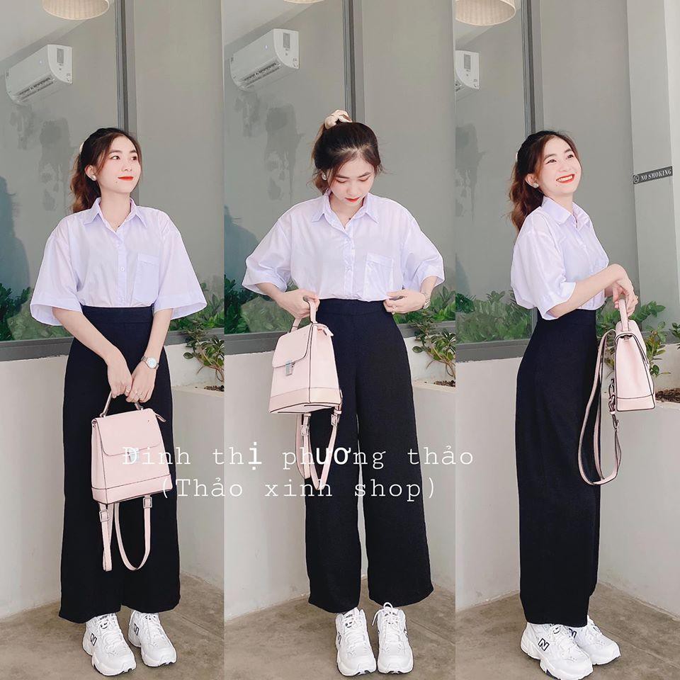 [Mã FAMAYWA giảm 10K đơn 50K] 💖MỚI VỀ💖ÁO SƠ MI TAY LỠ NGẮN TAY MÀU TRẮNG UNISEX ĐỦ SIXE S M L | BigBuy360 - bigbuy360.vn