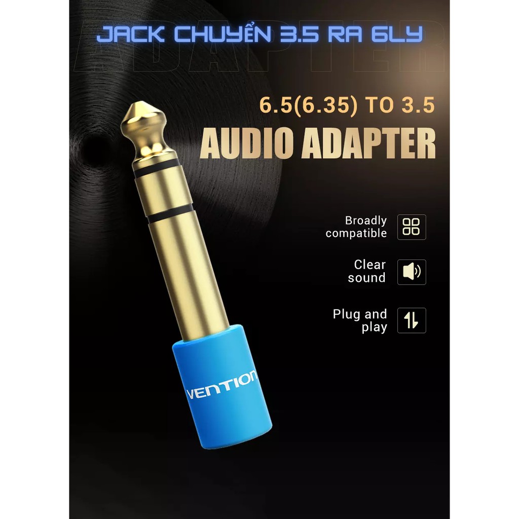 Jack chuyển 6 Ly ra 3.5mm Vention