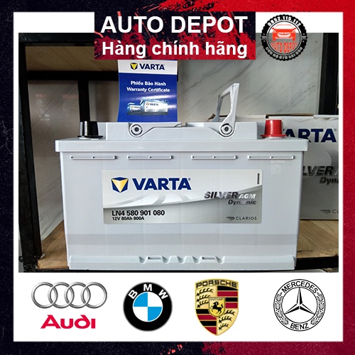 Ắc quy Varta Ssilver AGM LN4 12V80AH chính hãng cho xe ô tô Mercedes BMW Audi