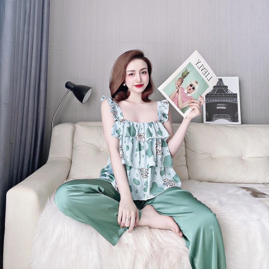 Đồ Bộ Nữ Mặc Nhà LATO, Đồ Ngủ Nữ Lụa Cao Cấp Quần Dài Đẹp Mềm mại xinh xắn thời trang dưới 60KG | BigBuy360 - bigbuy360.vn