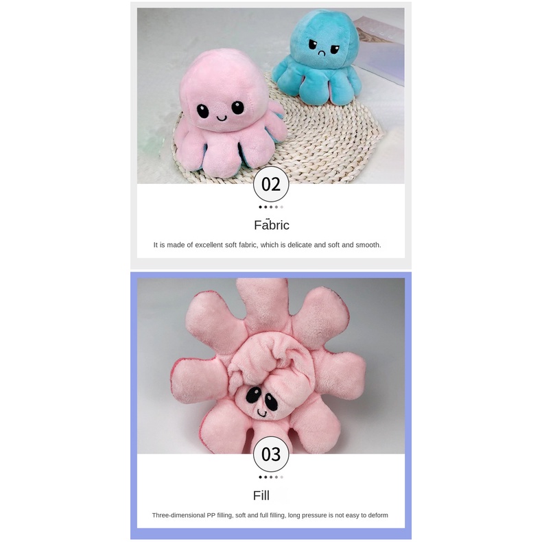 Thú Nhồi Bông Hình Bạch Tuộc Bằng Cotton Dễ Thương Cho Bé