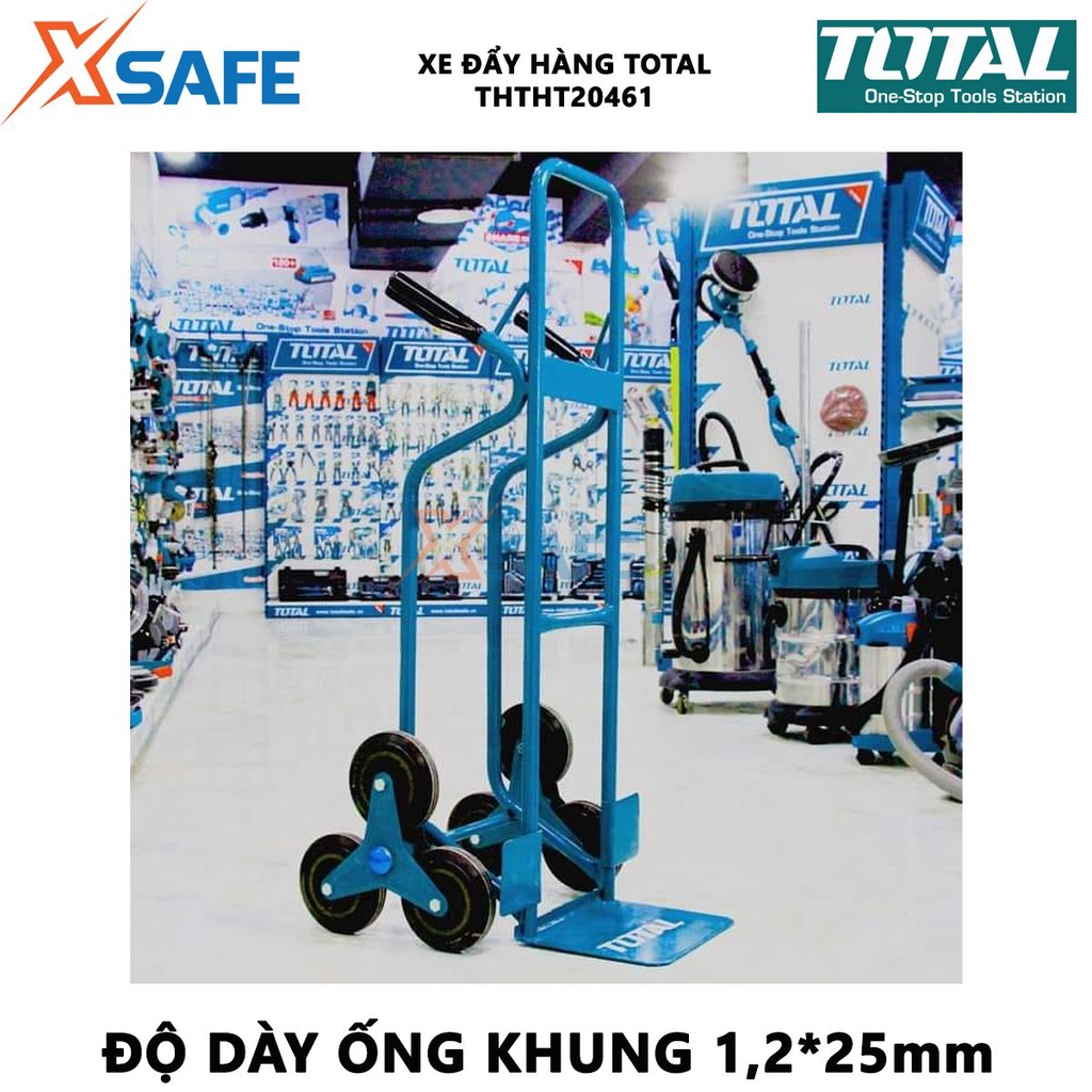 Xe đẩy hàng bằng tay TOTAL THTHT20461 Xe kéo hàng tải tối đa 200kg, thiết kế 3 bánh di chuyển dễ dàng nhiều địa hình