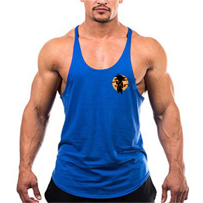 Áo ba lỗ nam tập gym in hình tôn ngộ không tùy chọn màu sắc