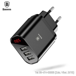 Củ sạc baseus 3 cổng usb có đèn led báo nguồn