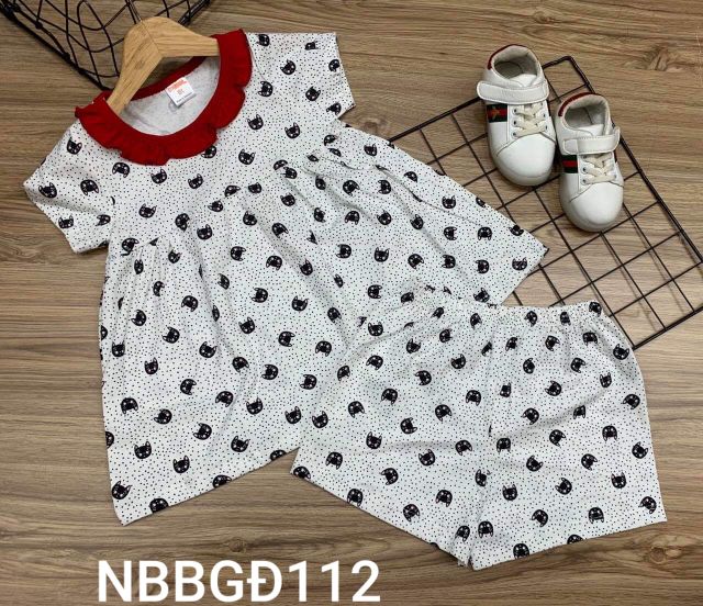 SIZE ĐẠI - Bộ baybydoll thun cotton bèo cổ cho bé gái từ 24 đến 40kg - Bộ quần áo bé gái