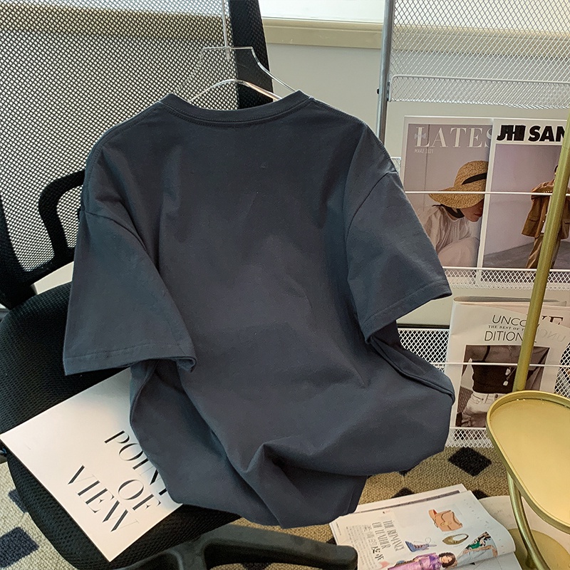 Áo thun HIIXIIVI 100% cotton tay ngắn cổ tròn in hình hoạt hình phong cách Hàn Quốc 2022 thời trang mùa hè dành cho nữ