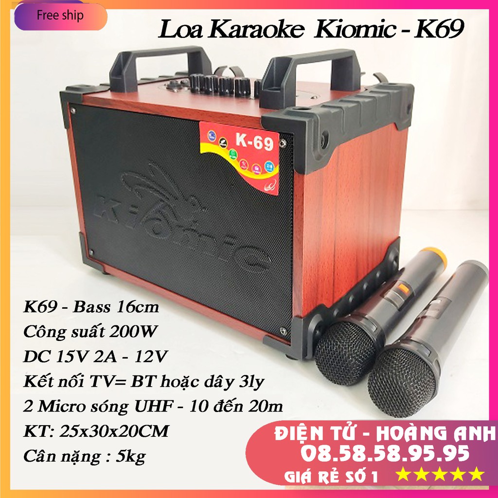 [Mã ELHACE giảm 4% đơn 300K] - Kiomic K69 - Loa kéo karaoke mini mới nhất 2020