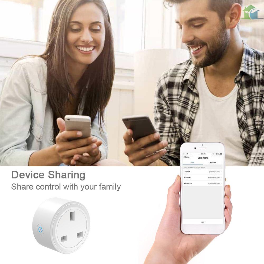 YOUP  BSD29 10A WiFi Smart Socket UK Plug Smart Life APP Remote Control Voice Control Compatible with Amazon Alexa & Google Assistant IFTTT Timing Electricity Statistics Function