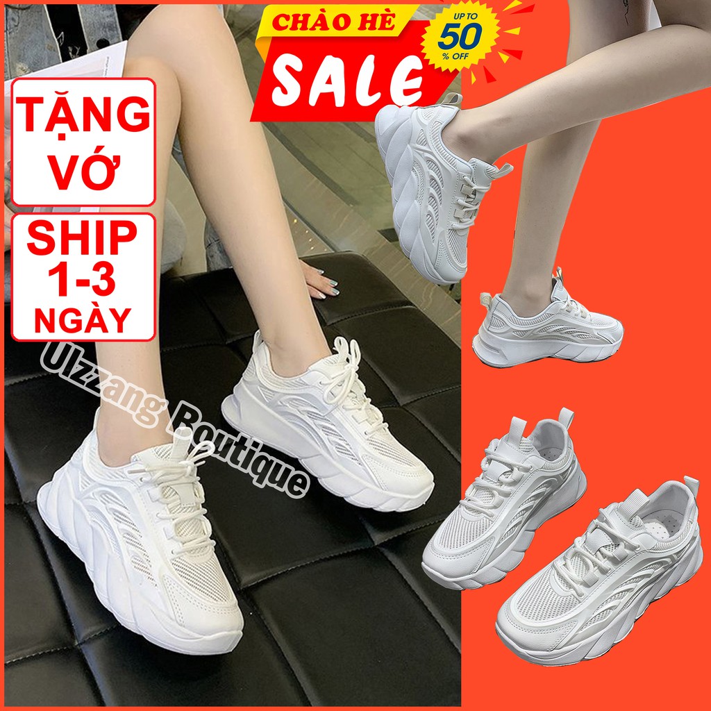 Giày thể thao trắng đế cao giày Ulzzang nữ 2021 sneaker