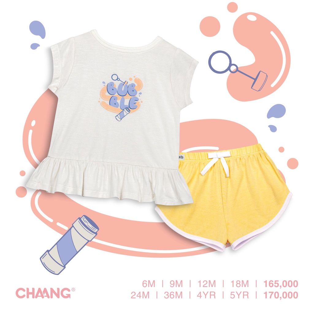 CHAANG- Bộ babydoll Chaang cho bé gái từ 3 tháng đến 5 tuổi SS2022D06