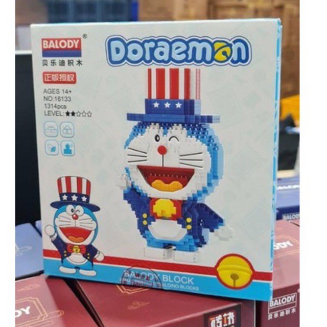Bộ đồ chơi lắp ghép hình chú mèo máy Doraemon