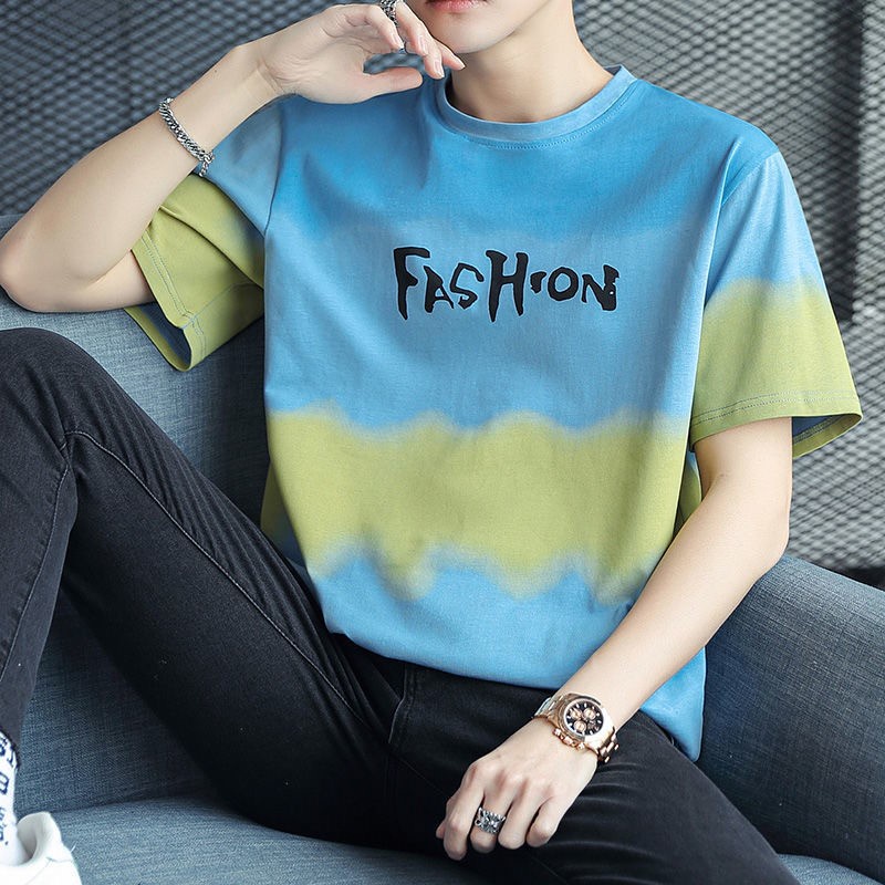 Áo Thun 100% Cotton Tay Ngắn Cổ Tròn Dáng Rộng Thời Trang Cho Nam Giới
