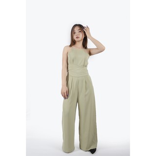 Jumpsuit xanh cốm cổ yếm Anne Harriet