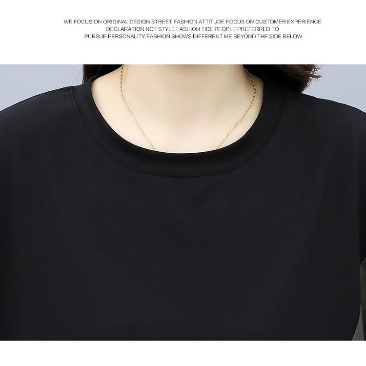 Đầm Dáng Rộng Mỏng Tay Dài Khâu Màu Sắc Tương Phản Phong Cách Phương Tây Thời Trang Mùa Thu 2022 Mới